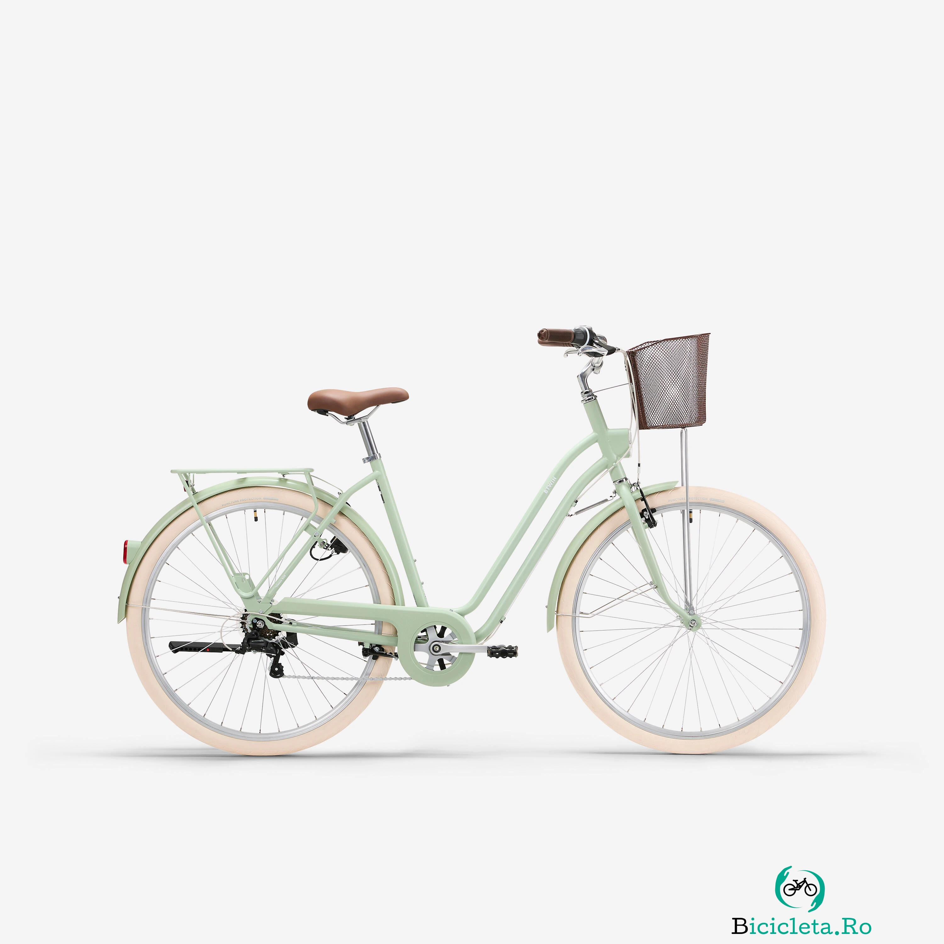 Bicicletă de oraș cu cadru jos 520 verde