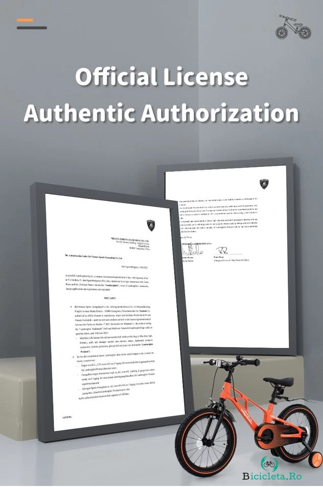 Bicicleta Lamborghini 16 inch cadru magneziu portocalie