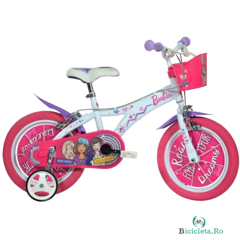 Bicicleta fete 6-8 ani, Barbie, 16 inch, Dino Bikes 616GBA la 795.47 lei ron