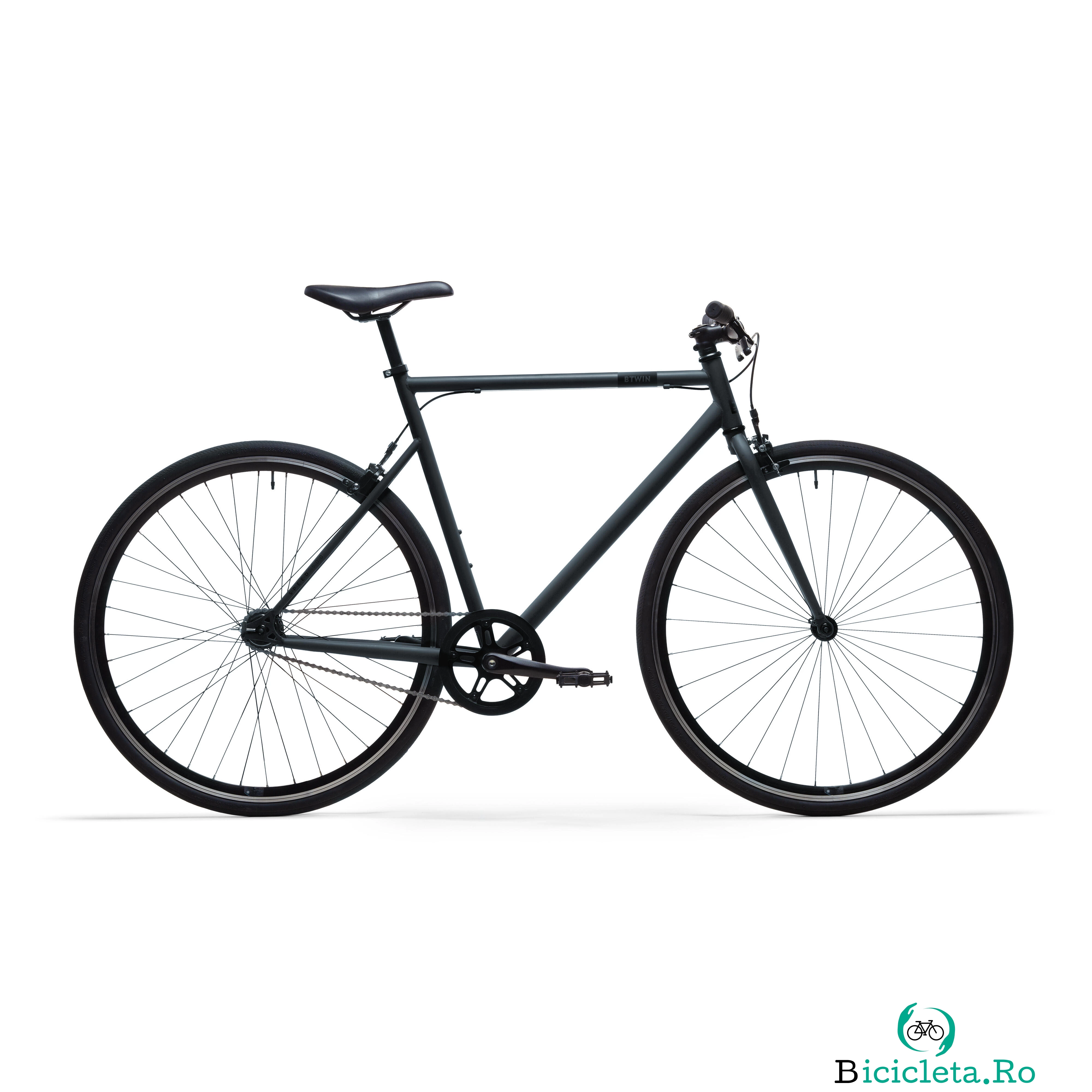 BICICLETĂ DE ORAȘ SINGLE SPEED 500 GRI CARBON la 1,299.99 lei ron